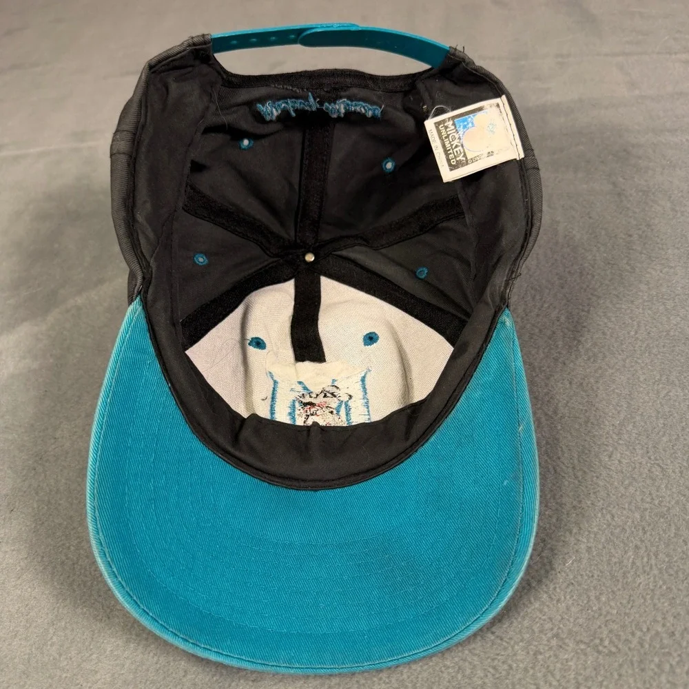 Vintage 90s Mickey Mouse Snapback Hat Mickey Unlimited Teal Grey Disney Cap